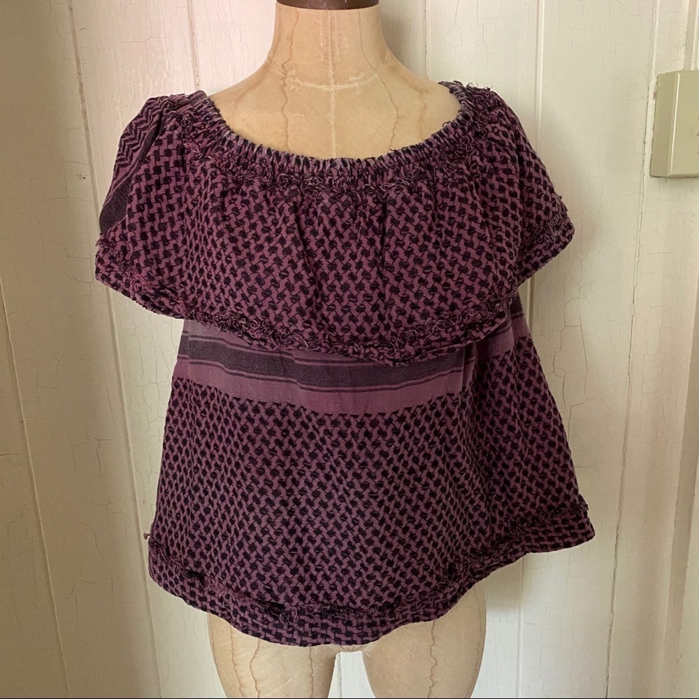 CECILIE COPENHAGEN sz 1 S Off Shoulder Dark Red Top
